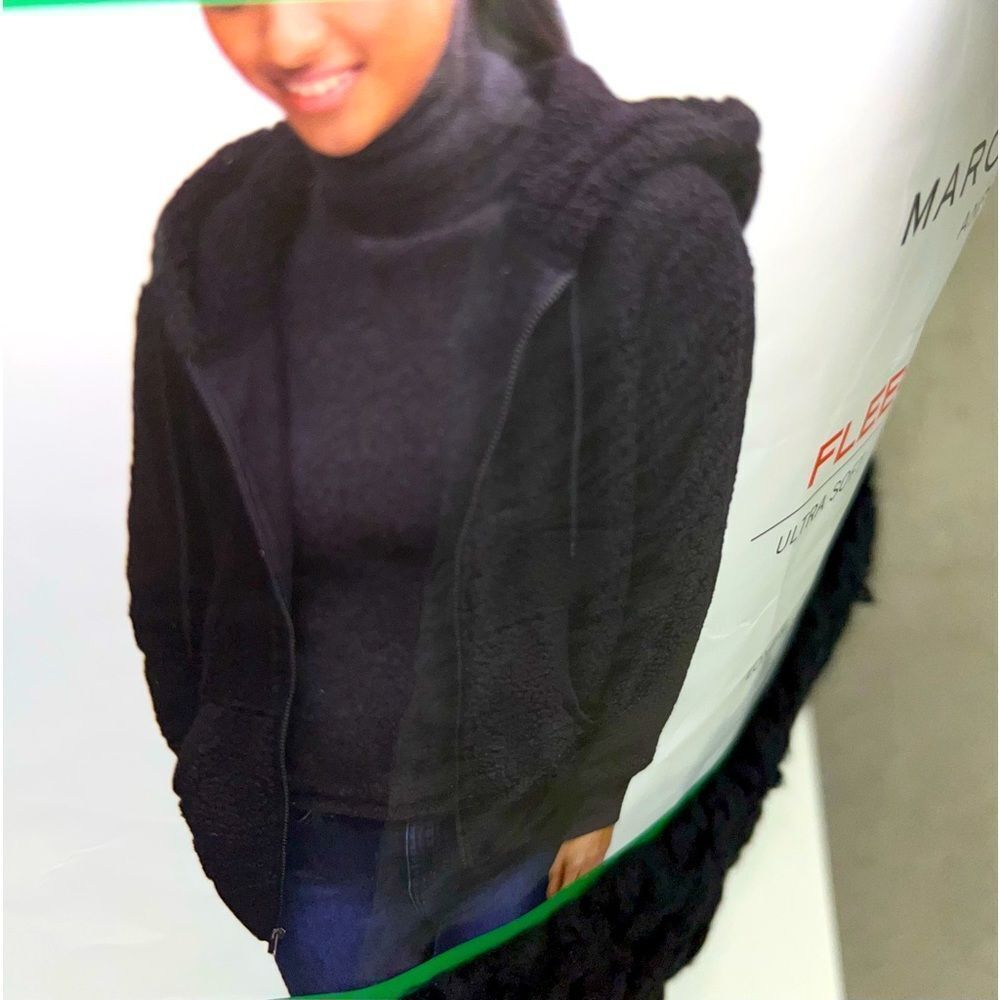 Marc New York Black Fleece Zip Up Jacket NWT Women’s Size XL